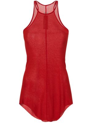 Rick Owens racerback fine-ribbed tank top - Red