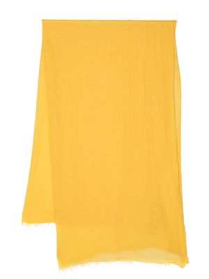 Rick Owens raw-cut wool-cashmere scarf - Yellow