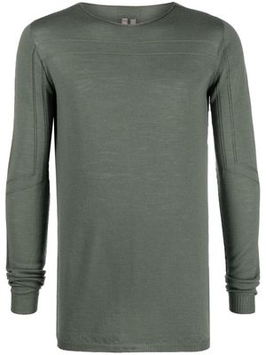 Rick Owens raw-edged neck knitted sweater - Green