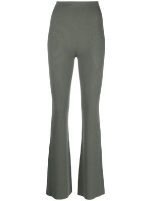 Rick Owens ribbed-knit flared trousers - Green