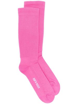 Rick Owens ribbed-knit mid-calf socks - Pink