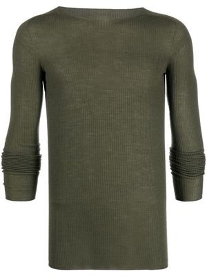 Rick Owens ribbed-knit wool top - Green