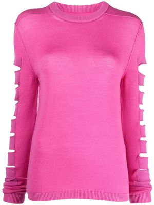 Rick Owens ribbed-trim cut-out jumper - Pink