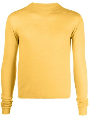 Rick Owens ribbed-trim virgin-wool jumper - Yellow