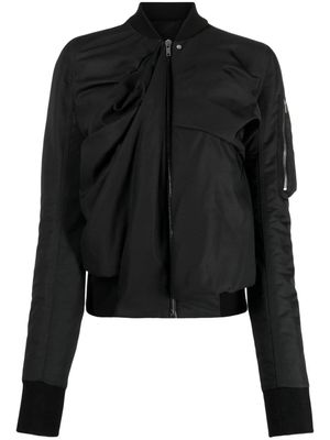 Rick Owens Ripple draped bomber jacket - Black