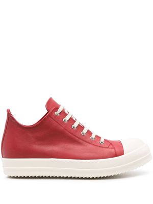Rick Owens rubber-toecap leather sneakers - Red
