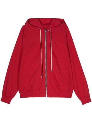 Rick Owens seam-detail cotton hoodie - Red