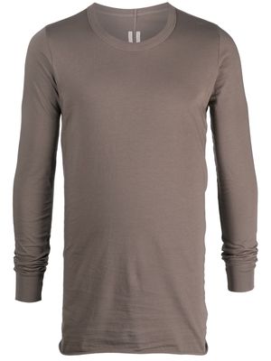 Rick Owens seam-detailing long-sleeve T-shirt - Brown