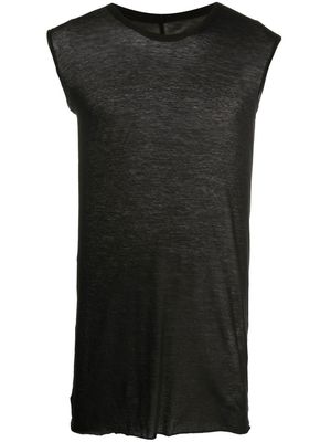 Rick Owens semi-sheer jersey vest - Black