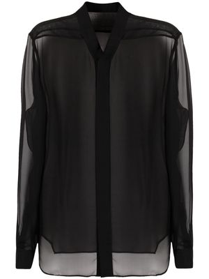 Rick Owens semi-sheer silk shirt - Black