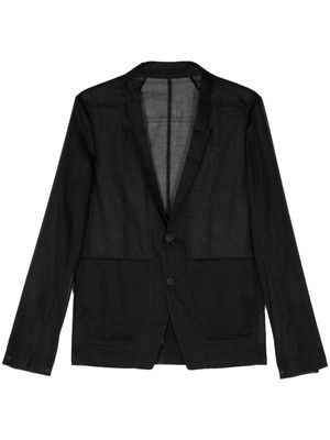 Rick Owens semi-sheer single-breasted blazer - Black