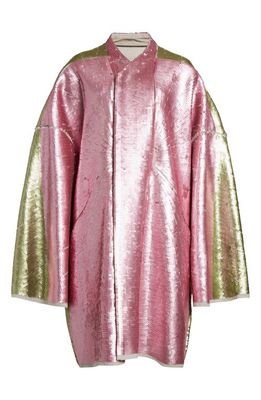 Rick Owens Sequin Beach Jacket in Pearl/Pink/Acid