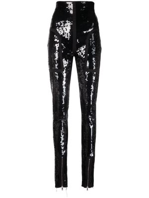 Rick Owens sequin-embellished skinny-cut leggings - Black