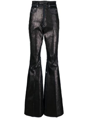Rick Owens sequinned flared trousers - Blue