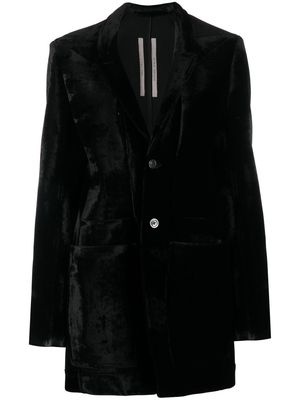 Rick Owens shawl-lapel velvet jacket - Black