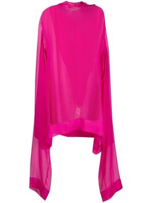 Rick Owens sheer tunic-style hooded dress - Pink