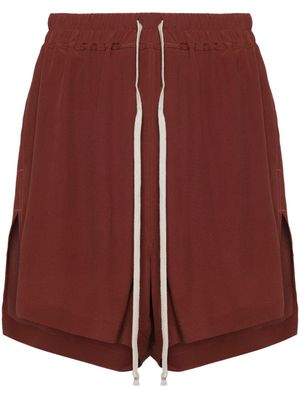 Rick Owens side-slits crepe shorts - Brown