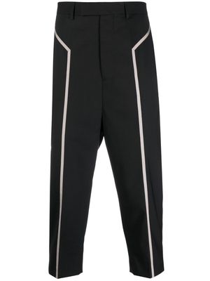 Rick Owens side-stripe cropped trousers - Black