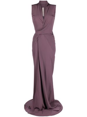 Rick Owens silk-blend draped dress - Purple