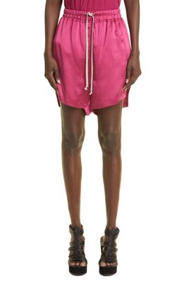 Rick Owens Silk Chiffon Boxer Shorts in Fuchsia