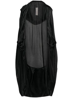 Rick Owens silk sheer cape - Black