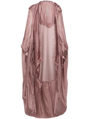 Rick Owens silk sheer cape - Pink