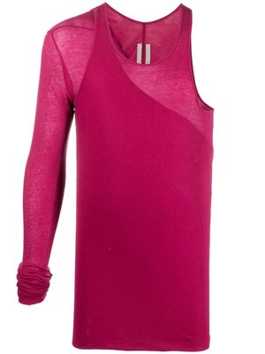 Rick Owens single-sleeve ruched T-shirt - Pink
