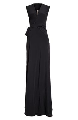 Rick Owens Sleeveless Wrap Gown in Black
