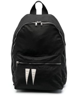 Rick Owens slogan-patch backpack - Black