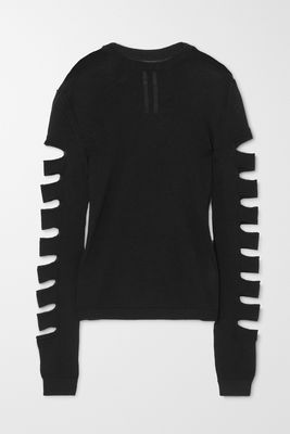 Rick Owens - Spartan Cutout Wool And Cotton-blend Sweater - Black