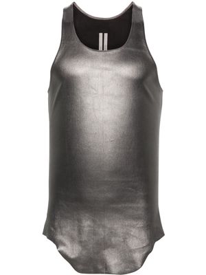 Rick Owens square-neck leather tank top - Silver