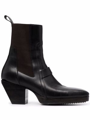 Rick Owens square-toe leather boots - Black