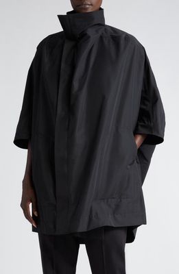 Rick Owens Stand Collar Oversize Jacket in Black