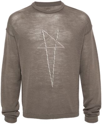 Rick Owens star-motif wool jumper - Grey