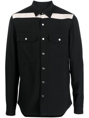 Rick Owens stripe cotton shirt-jacket - Black