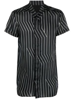 Rick Owens stripe-print V-neck shirt - Black