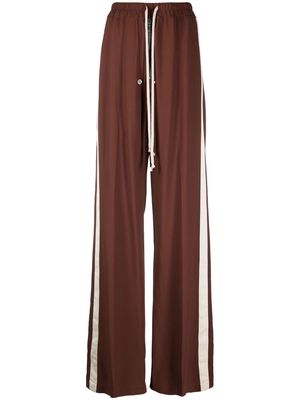 Rick Owens striped drawstring-waist palazzo pants - Brown