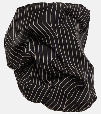 Rick Owens Striped strapless silk top