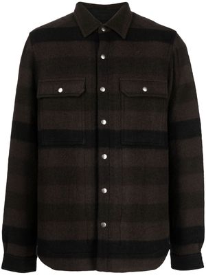 Rick Owens striped wool shirt jacket - Brown