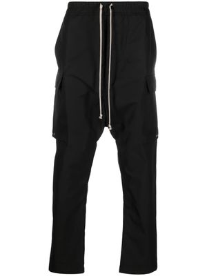 Rick Owens tapered-leg drop-crotch trousers - Black