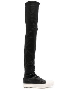 Rick Owens thigh-high leather sneaker boots - Black