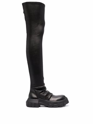 Rick Owens thigh-length chunky-sole boots - Black