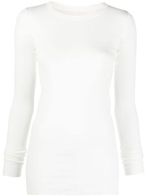 Rick Owens thin-knitted extra-long jumper - White