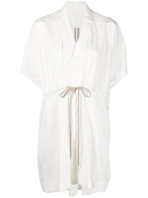 Rick Owens tie-front short-sleeved dress - White