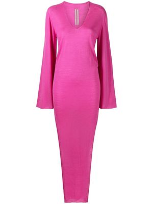 Rick Owens Toga V-neck wool dress - Pink
