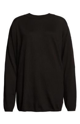 Rick Owens Tommy Oversize Wool Sweater in Black