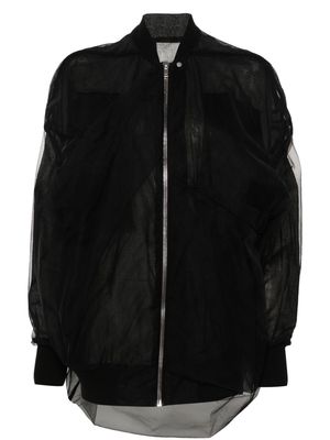 Rick Owens tulle-overlayed coat - Black