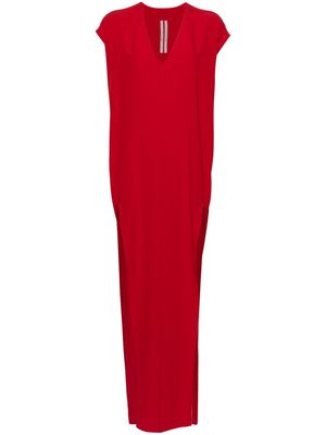 Rick Owens V-neck crepe maxi dress - Red