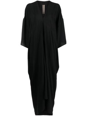 Rick Owens V-neck draped midi dress - Black