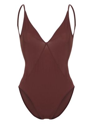 Rick Owens V-neck one-piece swimsuit - Red